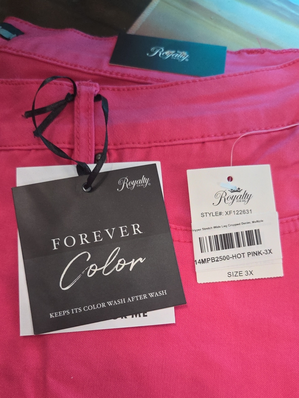 Royalty For Me Hot Pink Skinny Crop Jeans Hot Pink 3XL NWT NEW